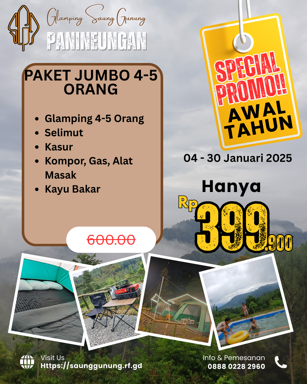 Promo Awal Tahun Glamping Paket Super