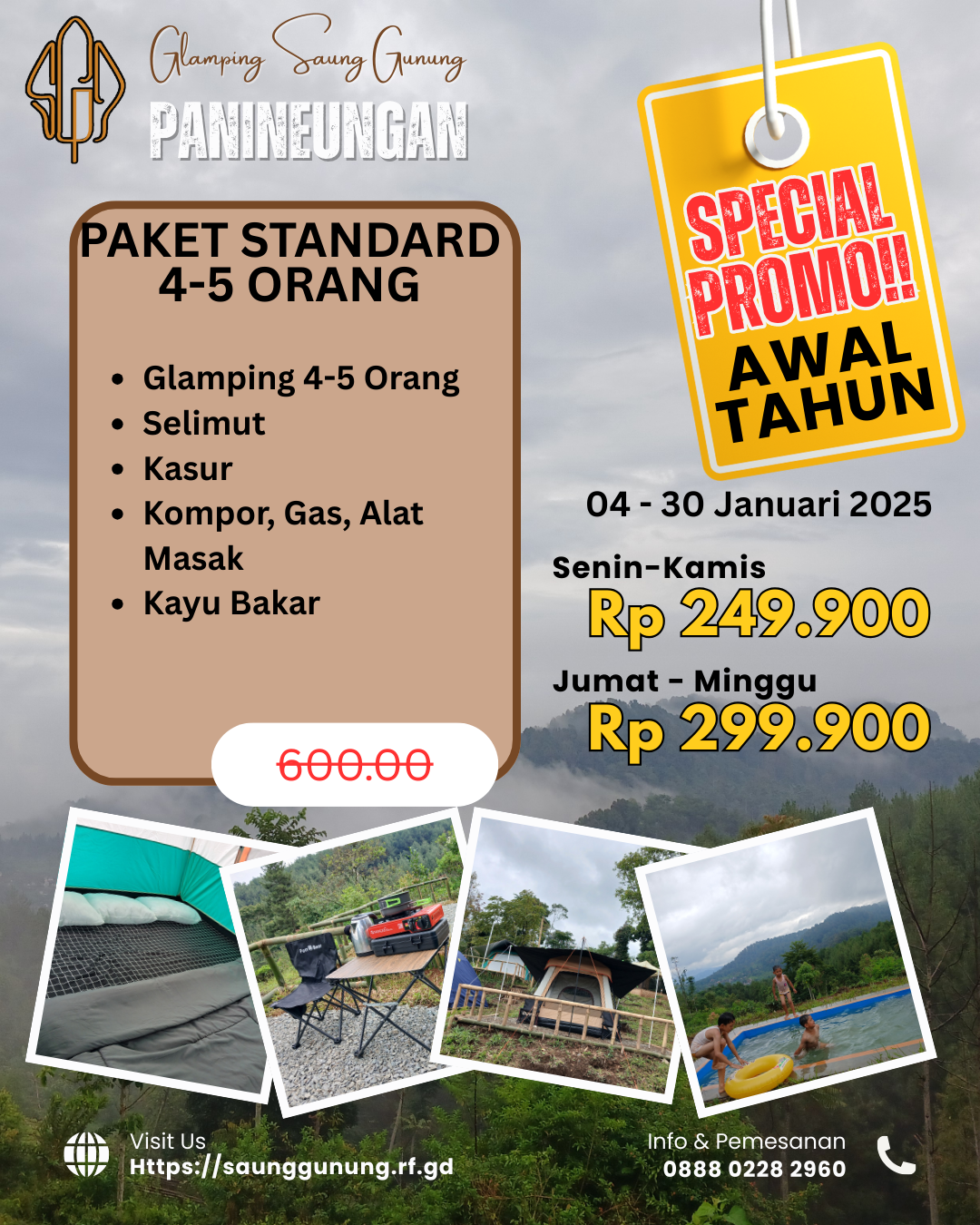 Promo Awal Tahun Paket Glamping Standard